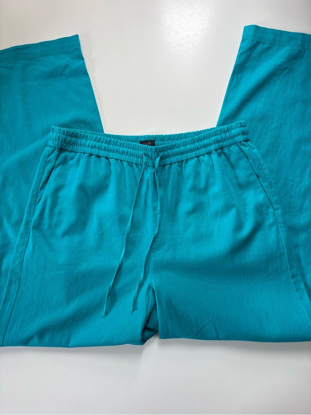 J.Crew 2025 Factory Linen-blend slim wide-leg drawstring pant 10